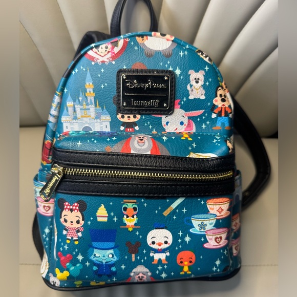 Disney Parks Loungefly Mini Backpack & Matching Wallet - WDW Parks Retro Design - Picture 7 of 16